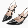 Fashion Classic Luxury Designer High Heels Kleid Frauen Schuhe Stöckelabsatz Slingpumps Kristallbesetzte Pumps Weiß Schwarz Frauen Party Hochzeit Mit Box