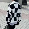 Cole Buxton Jacket Herrjackor Gym Cole Buxton Sweater High Street 1 1 Black and White Checkerboard Bi-Directional dragkedja Stand Neck Sweater Coat S-XL 1110