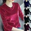 Damenblusen, Damen-Pullover, superweiches Hemd mit langen Ärmeln, reine Farbe, helle Oberfläche, T-Shirt-Oberteil, warm halten