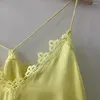 Tanques de mujer Aich Espejo Amarillo Sólido Impresión gráfica Mujeres Sling Chaleco Sin mangas Slim Lace Lady Jersey Casual Classic Femme Tops 2023