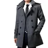 Vestes pour hommes 4XL-Trench-Coat Long de couleur unie à la mode pour hommes, veste de styliste de haute qualité à double boutonnage, coupe cintrée automne et hiverzln231108