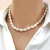 Pendant Necklaces ASHIQI Natural Baroque Freshwater Pearl 925 Sterling Silver Necklace Temperament Wedding Jewelry for Women 231108