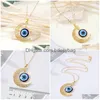 Pendant Necklaces Fashion Turkish Evil Eyes Pendant Necklace For Women Vintage Bohemian Devil Choker Necklaces Girl Party Minimalist J Dhnpm