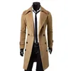 Herenjassen 4XL-Modieuze effen kleur Lange trenchcoat voor heren Designer Hoge kwaliteit Double-breasted jas Slim Fit Herfst en winterzln231108