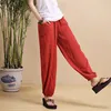 Active Pants Cotton Linen Women Wide Leg Yoga Pant Loose Sweatpant Harem Hippie Chinese Traditional Jogger Fitness Workout Casual Track