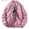 Giacche da uomo Giacca bomber invernale Uomo Donna Giacca da pilota aeronautica Moda solida Cappotto da baseball casual Coppia maschile Autunno Bianco Nero Rosa Q231109