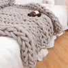 s Chenille Chunky Weaving Mat Throw Chair Decor Warm Yarn Coperta lavorata a maglia Decorazione domestica per la fotografia W0408