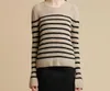 Kh * aite Wool Sheep Winter New Round Neck Striped Sweater Slim Fit Slim Women's Top Casual Comfort Fashion Knitted Sheep Sweater Underlay Sweater Pullover Knit