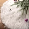 Christmas Decorations 90/122cm Tree Skirt Faux Fur Carpet Snowflake White Plush Mat For Home Xmas Year Decor Apron Ornament 2024