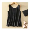 Camisoles Réservoirs 100% Pure Soie Été débardeur Mode Femmes Blouse Sans Manches Doux Plaine Gilet De Base T-shirts Grande Qualité Casual Camisole 230413