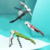 Multi Functional 2 in 1 Bottle Openers Stainless Steel Wine Cork Screw Corkscrew Beer Cap Remover Kitchen Gadget Bar Accessories230J