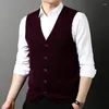 Men's Vests Wool Clip Color Vest 2023 Autumn And Winter Casual V-neck Cardigan Knitted