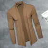 Maglioni da uomo Cardigan primaverile autunnale a maniche lunghe con risvolto lavorato a maglia a punto aperto cappotti slim casual