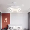 Art Light Led Ceiling Fan Pendant Lamp Chandelier Modern 42inch Adjustable Living Bedroom Summer Winter Ventilador De Teto