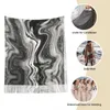 Halsdukar bläckgrå marmor sjal wraps womens vinter stor lång halsduk akvarell vätska målning halsduk