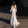 Seksowna sukienka ślubna o wysokim rozłamie dla kobiet 2024 Bride Summer Beach V-dół koronkowe suknie ślubne ślubne