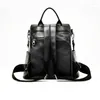 Bolsas de bolsas de bolsa de bolsa grande camada de couro de couro backpack multifuncional feminino