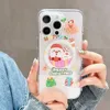 For Magnet Wireless Charging Case For iPhone 15 14 13 12 11 Pro Max 14 15Plus Clear Christmas Santa Claus Elk Cartoon Cover