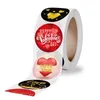 Confezione regalo 500 pezzi / rotolo / 1 pollice Adesivo per San Valentino Grazie Etichette di tenuta I LOVE With Heart Wedding Party Box Tag