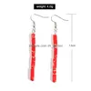 Dangle Lustre Nouvelle Arrivée Colorf Carré Pierre Naturelle Boucle D'oreille Pour Femmes Filles Sier Crochet Mode Simple Jewelr Dhjcj