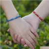 Charm Bracelets 2 Pcs/Set Couple Turkish Evil Eye Beads Woven Rope Bracelets For Women Friendship Jewelry Handmade String Ad Dhgarden Dhqkg