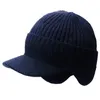 Berets zima mężczyzn kapelusz ochrona ucha na zewnątrz ciepło grube rowerowe czapkę szalik wiatrówek