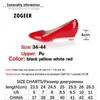 Sukienka buty swobodne buty klinowe dla kobiet kliny modowe niskie obcasy czerwone białe klasyczne czółenki impreza biura ślubne buty panie duże rozmiar 45 48 231108
