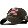 Ball Cotton Gorras Washed Baseball Cap Flag of USA Hat Hat Snapback Réglable Mens Brand