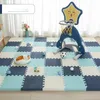 Bebek Halılar Playmats 16/24pcs Bebek Eva Köpük Bulmaca Mat Siyah Siyah ve Beyaz Birleştiren Egzersiz Fayans Yemin Halı ve Halı Çocuklar için Pad 30*30*1cm 231108