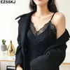 Camisoles Tanks Sexy V-neck Lace Tank Top Women's Camisole Casual Camisole Unique Solid Sleeveless Shirt Women's Knitted Top 230408
