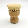 Spazzola per lavare i vasi per palme Mini spazzola per piatti rotonda in legno Spazzola per strofinare naturale Scrubber durevole Manico corto per pulire i piatti Kit da cucina C435