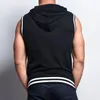 Regatas masculinas moda zíper hoodies homens solto casual sem mangas 2023 verão capuz bolso camiseta masculino streetwear camisetas blusa