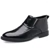 Boots Classic Men's Business Shoes High-End High-Top Glossy Leather British Style Formal Winter Ankle