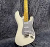 ST Electric Guitar Cream Yellow Color Mahogany Body Maple Fingerboard Metallic Pickguard High Quality Guitarra Free Shipping