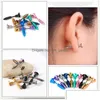 Stud 50pcs/Lot Punk Men Women Earring Anti -allergisch roestvrijstalen body Piercing hele schroef oorbellen grappige sieraden drop del dhgarden dhzav