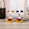 Interieurdecoratie Ornamenten Creatief Zonne-schuddend hoofd Toon Pop Lucky Schattige Zwart-witte Hond Auto-accessoires Cadeau AA230407