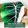 s Super Soft Large Printed Green Leaves Fleece Shaped Leaf Warm Bed Sofa Blanket 200x230cm Home Decor W0408