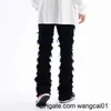 Męskie dżinsy Harajuku Hip Hop Streetwear Striped Tassel Strzępione proste workowate dżinsy Pantie MA i FA Solid Color Casual Denim Spodni 0408H23
