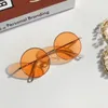 Solglasögon ramar retro runda barn 2 8 år gamla baby glasögon brittisk stil metall sol visir spegel uv400 230407