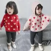 Пуловер, весенне-осенний детский вязаный свитер, милая детская одежда, плащ, детские пуловеры с капюшоном для маленьких девочек, s 231108