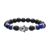 Perlen Hamsa Hand von Fatim Charm Lava Rock Perlen Armbänder für Frauen Männer Evil Blue Eye ätherisches Öl Diffusor 7 Chakr Dhgarden Dhtg4