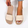 Slippers Woven Slides Women Summer Outdoor Beach Vacation Casual Flat Shoes 2023 Light Ladies Fashion LEISURE