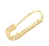 Stud Rainbow Pink White CZ Safety Pin Jewelry Design för Women Lady Gift Gold Fylld Färgglad multi Piercingörhängen