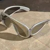 Sunglasses Y2K Oversized Designer Sun Glasses Women Wide Leg Sport Polarized Glass Big Frame Brand Shades Unisex Goggle Eyewear