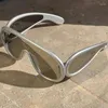 Lunettes de soleil Y2K surdimensionnées de styliste pour femmes, jambes larges, verre polarisé, grand cadre de marque, lunettes unisexes