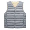 Gilet da uomo Gilet invernale da padre alla moda Tinta unita Mantieni caldo Gilet casual con cuciture ferme