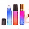 Hot 10 ml rol op lege cosmetische containers gradiënt kleur dik glazen parfumfles voor reis draagbare groothandel