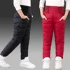 Broeken Tienerjongens Meisjes Winterbroeken Katoen gevoerde dikke warme broeken Waterdichte skibroeken voor kinderen 10 12 YElastic leggings met hoge taille 231108