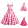 Vestidos casuais feminino rockabilly vestido sem mangas vintage cinto cocktail retro balanço uma festa de linha