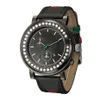 Modeklockor Kvinnor Män Big Dial Style Leather Strap Quartz Wrist Watch 13253w